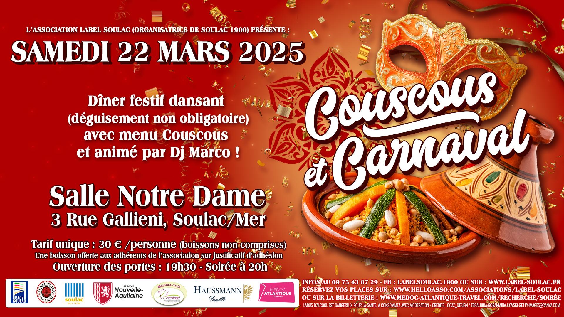 diner dansant Festif - Couscous et Carnaval 
